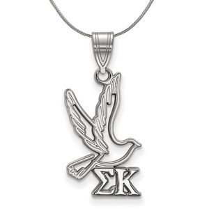 Sterling Silver Sigma Kappa Medium Pendant Necklace - 20 Inch